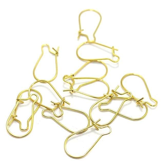 50 Pcs, 18mm Earring Hooks Golden