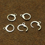 12mm Earring Hooks With Loop Silver