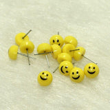 50 Pcs, 9mm Yellow Smiley Face Acrylic Earrings Studs