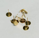 50 Gms, 8mm Golden Earring Posts Flat Pad Blank Tray Stud