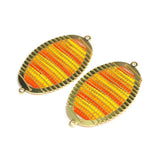 2 Pcs, 48x28mm Miyuki Beads Oval Connector and Earrings Components