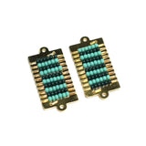 2 Pcs, 34x15mm Miyuki Beads Rectangle Connector and Earrings Components