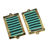 2 Pcs, 48x24mm Miyuki Beads Rectangle Connector and Earrings Components