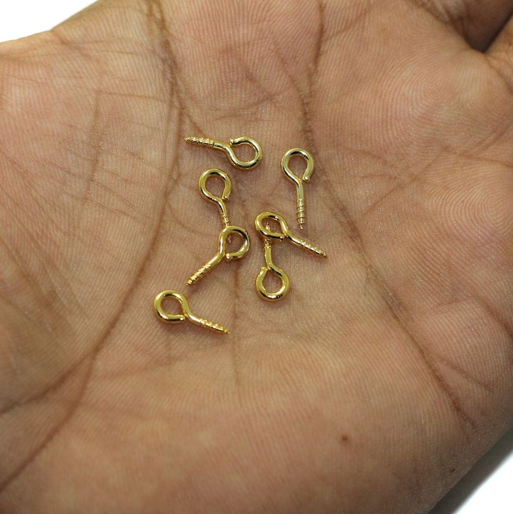 9x4mm Mini Screw Eye Pin Hooks Golden