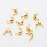 200 Pcs Golden Plated Clam Shell Ending, Size 3mm