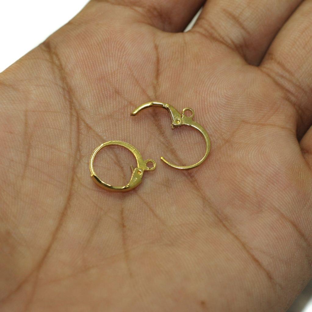 12mm Earring Hooks With Loop Golden