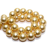 14mm Glass Pearl Round Beads Ivory