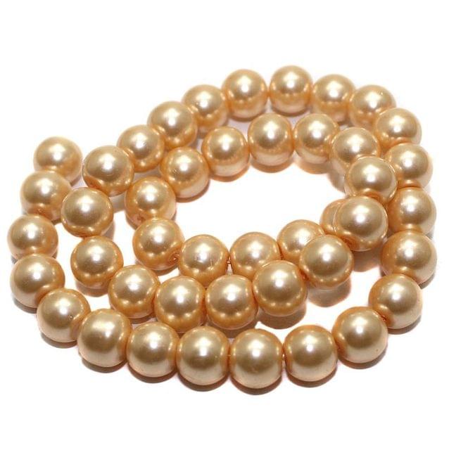 10mm  Glass Pearl Beads Round Ivory