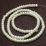 5mm Glass Pearl Beads Round Off White