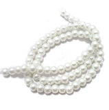 6mm Glass Pearl Beads White