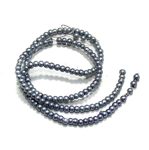 2.5mm Grey Glass Pearl Beads 1 String