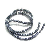 2.5mm Grey Glass Pearl Beads