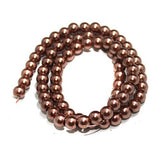 6mm Copper Glass Pearl Beads