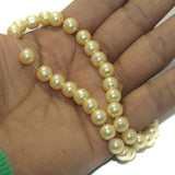 8mm Glass Pearl Round Beads Ivory