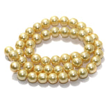 6mm Glass Pearl Round Beads Ivory
