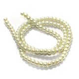 4mm Glass Pearl Round Beads off White