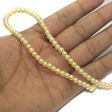 5mm Glass Pearl Round Beads Ivory