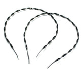 15 Inch Twisty Hairband Bases Black