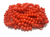 12x8mm Faceted Glass Rondelle Beads Orange
