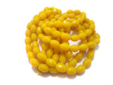 17x12 mm Faceted Glass Oval Beads Yellow