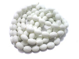 17x12mm Faceted Glass Oval Beads White