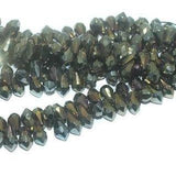 15x9mm Faceted Glass Drop Beads Metallic Golden