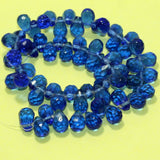 15x10mm Crystal Faceted Drop Beads Blue