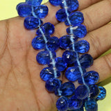 15x10mm Crystal Faceted Drop Beads Blue