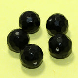 10 Pcs, 8mm Crystal Faceted Round Beads Black