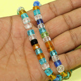 5mm Crystal Faceted Tyre Beads Multi 1 String