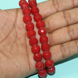 10mm Crystal Faceted Round Beads Maroon