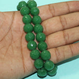 12mm Crystal Faceted Round Beads Green 1 String