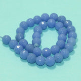 10mm Crystal Faceted Round Beads Sky Blue
