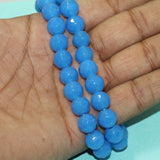 10mm Crystal Faceted Round Beads Blue 1 String