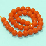 10 mm Crystal Faceted Round Beads Orange 1 String