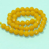 8mm Crystal Faceted Round Beads Yellow 1 String