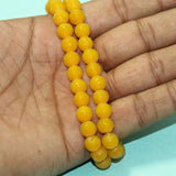 8mm Crystal Faceted Round Beads Yellow 1 String