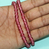 6mm Crystal Faceted Round Beads Pink 1 String