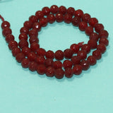 6 mm Crystal Faceted Round Beads Maroon 1 String