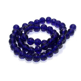 50+ Faceted Glass Round Beads Blue 8mm