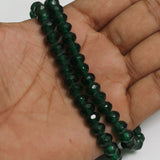 74+Pcs, 8x6mm Green Glass Faceted Crystal RONDELLE Beads