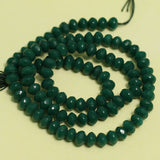 98+Pcs, 6x4mm Green Glass Faceted Crystal RONDELLE Beads