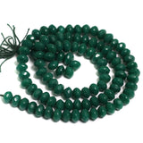 98+Pcs, 6x4mm Green Glass Faceted Crystal RONDELLE Beads
