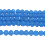 10mm Faceted Glass Round Beads Sky Blue