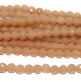 8mm Faceted Glass Round Beads Peach