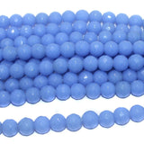 12mm Faceted Glass Round Beads Royal Blue