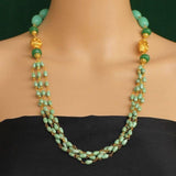 Multi Strings Beaded Necklace Green