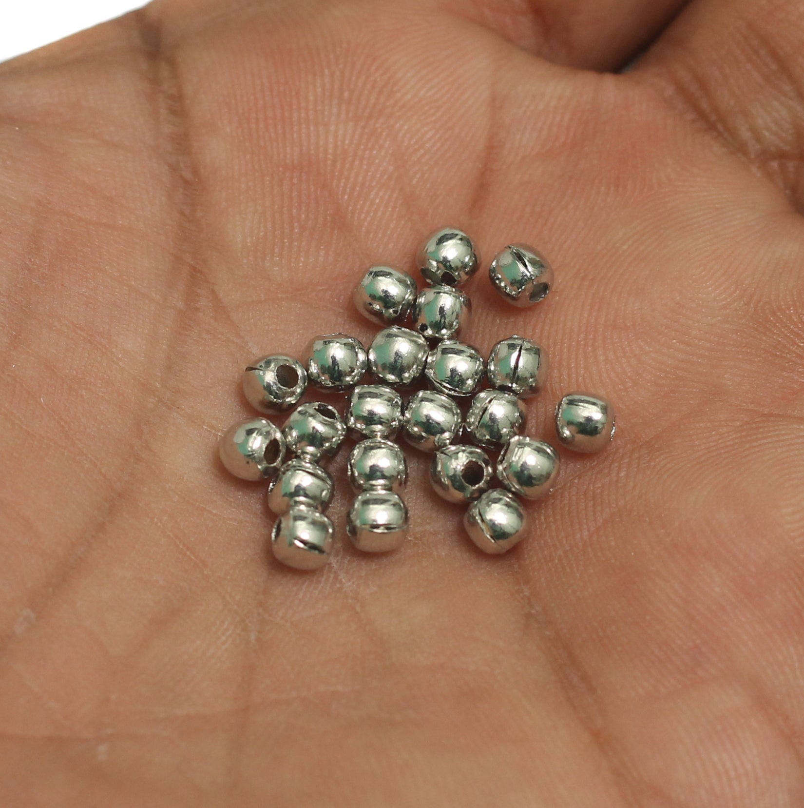 4mm Silver Plated Brass Round Beads