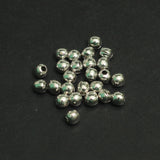 100 Pcs, 4mm Solid Brass Round Beads Silver