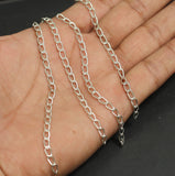 10 Pcs, 4 Inch  Brass Link Chain Extender Silver